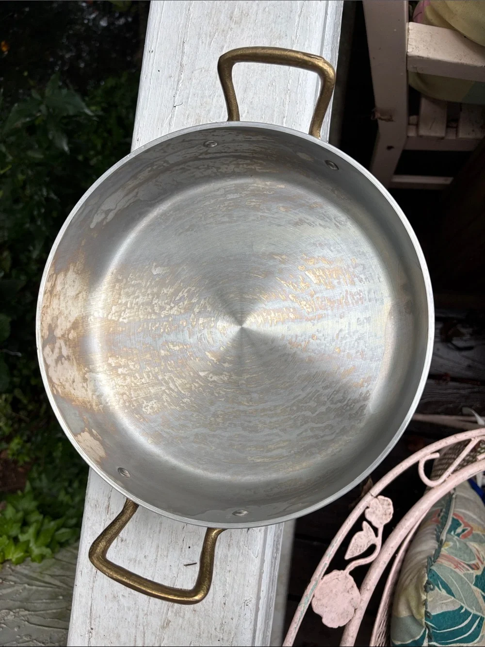 Pensofal Vintage Casserole Pan with Brass Tone Handles and Quality Aluminum Base